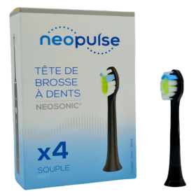 Têtes de brosse à dents NEOSONIC Souple noire x 4 NEOPULSE
