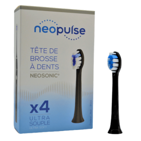 Tête de brosse à dents NEOSONIC ultra souple noire x 4 NEOPULSE
