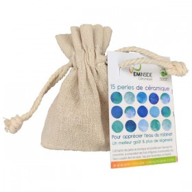 Perles céramiques EM x 15 dans pochon coton EMinside