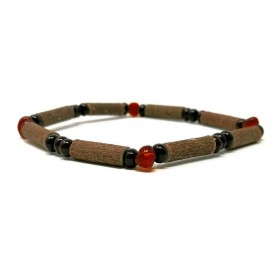 Bracelet simple  en Noisetier et Ambre de la Baltique 15cm Pur Noisetier