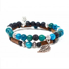 Collection émotions duo de bracelets en noisetier et apatite 20cm Pur Noisetier