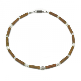 Collier 0-2 ans en noisetier et perles d'eau douce 28 cm Pur Noisetier