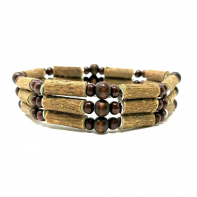 Bracelet triple en noisetier tout brun 23cm Pur Noisetier