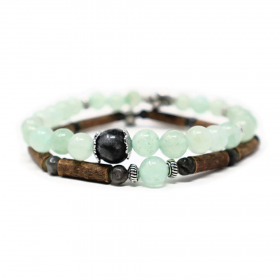 Collection émotions duo de bracelets en noisetier aventurine et labradorite 20cm Pur Noisetier