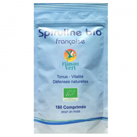Spiruline française180 comprimés Flamant Vert BIO