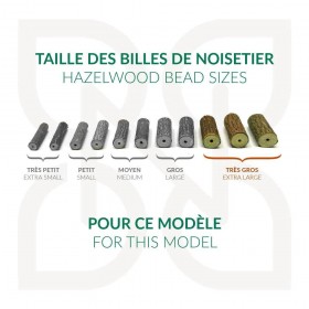 Bracelet double en noisetier a long bec sodalite et hematite 18cm Pur Noisetier