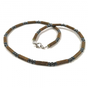 copy of Collier pour adulte en noisetier et hematite 51cm Pur Noisetier