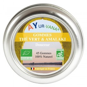 Gommes Thé vert et Amla - Boîte de 45 gommes Ayur-Vana BIO