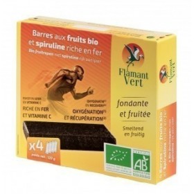 Barres  énergie fruits spiruline x4 120g Flamant Vert