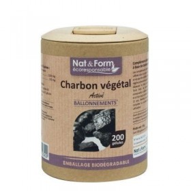 Charbon végatal 90 gélules gamme écoresponsable Nat et Form