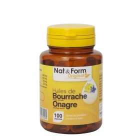 Huile de bourrache et d'onagre 360 capsules Nat et Form