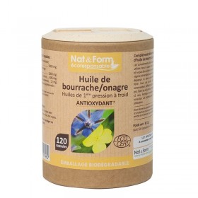 Huile de bourrache et d'onagre 60 capsules gamme écoresponsable Nat et Form
