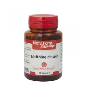 Huile de lécithine de soja 50 capsules Nat et form