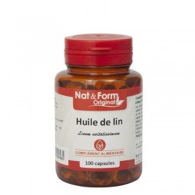 Huile de lin 100 capsules Nat et Form