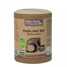 Radis noir 200 gélules végétales gamme écoresponsable Nat et Form BIO