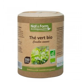 Thé vert 60 gélules gamme écoresponsable Nat et Form